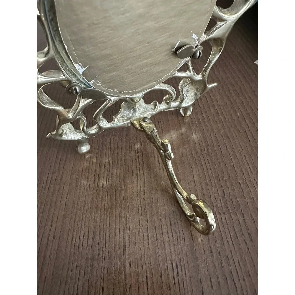 Virginia Metalcrafters‎ Ornate Heavy Brass Tabletop Mantel Vintage Picture Frame